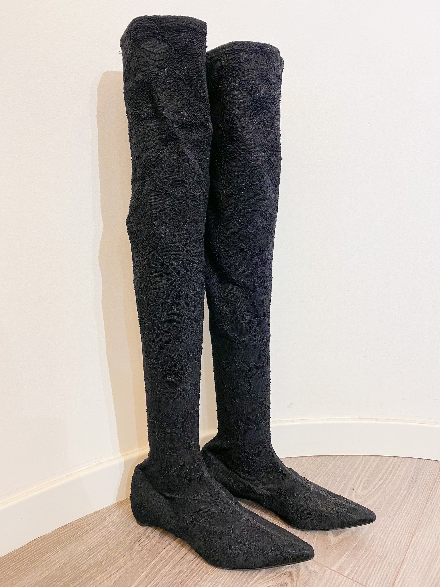 Scarpe stivali cuissard in pizzo N 37 1 2 Moods Milano