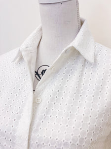 MoodS - Tailored broderie anglaise shirt dress - Size 38