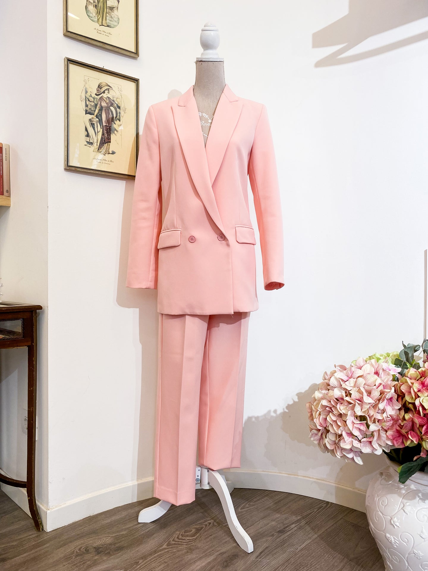Tailleur pantalone rosa - Taglia M