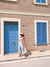 Carica l&#39;immagine nel visualizzatore di Gallery, Gonna sartoriale Toile de Jouy azzurro -PREORDER