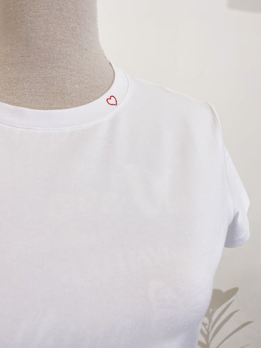 Tshirt Flora - Slim - Ricamo cuore vuoto