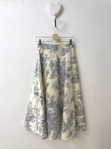 Toile de Jouy light blue tailored skirt -PREORDER