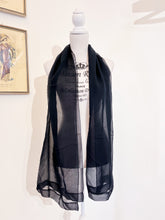 Load image into Gallery viewer, Black voile scarf