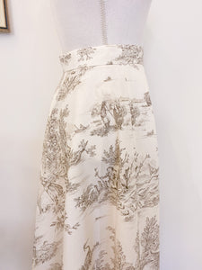 Gonna toile de Jouy beige - Taglia 44
