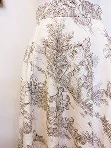 Gonna toile de Jouy beige - Taglia 44