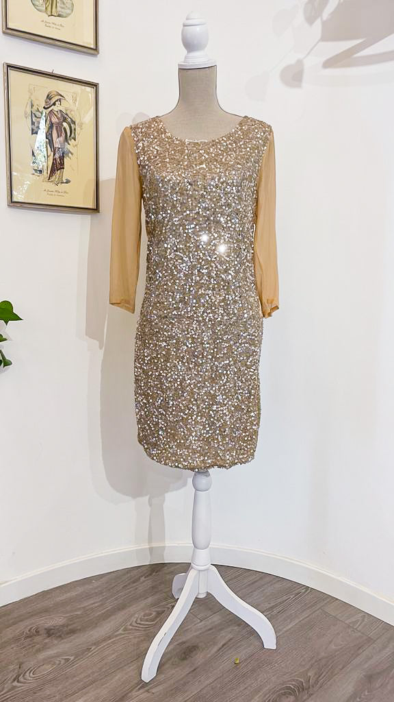 Nude sequin dress
