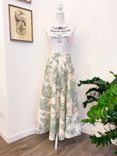 Load image into Gallery viewer, Tailored skirt - Toile de Jouy green - PREORDER