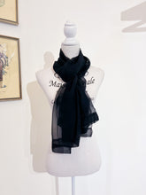 Load image into Gallery viewer, Black voile scarf