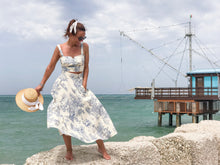 Load image into Gallery viewer, Toile de Jouy light blue tailored skirt -PREORDER